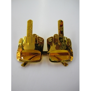 Gold Middle Finger Novelty Glasses